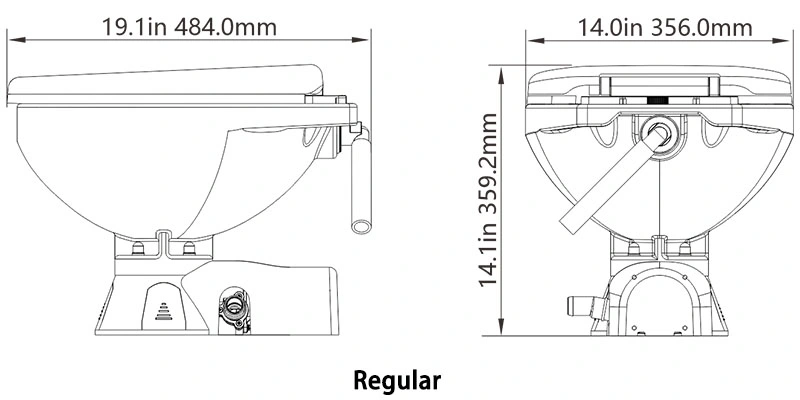 Seaflo Quiet Flush Electric Toilet Smart Marine Toilet